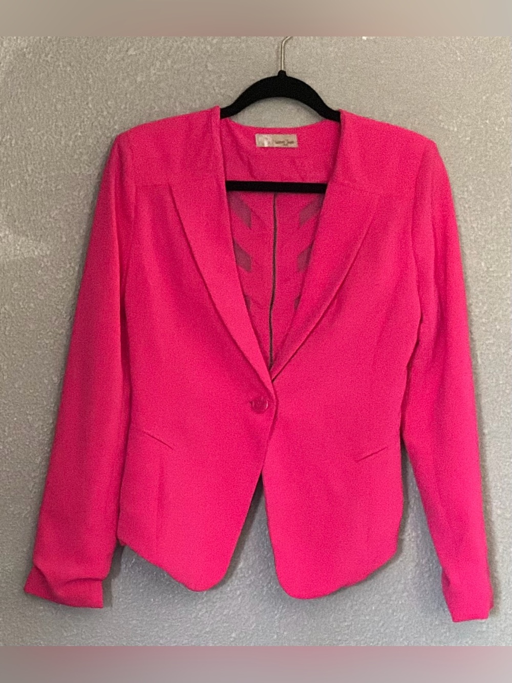 Love Tree Vibrant Hot Pink Single-Button Blazer